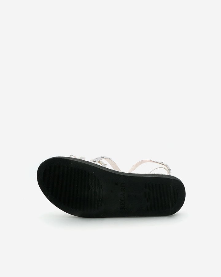 sandales argentées femme cuir