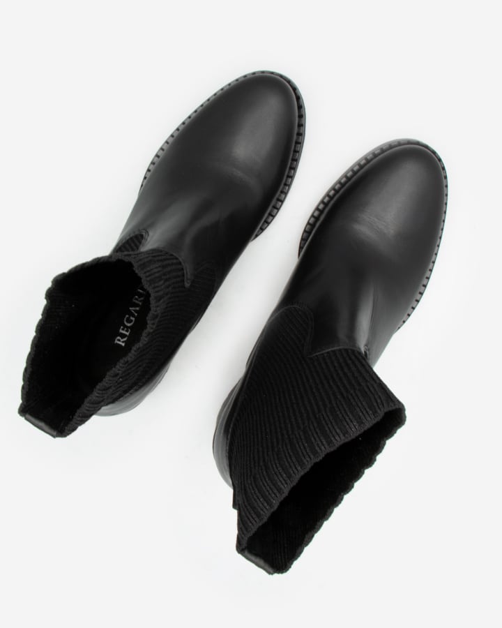 Bottines chaussettes cuir noir Ubix