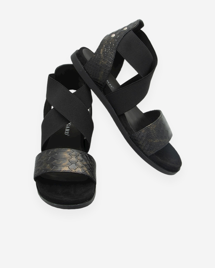 sandales noires plates femme