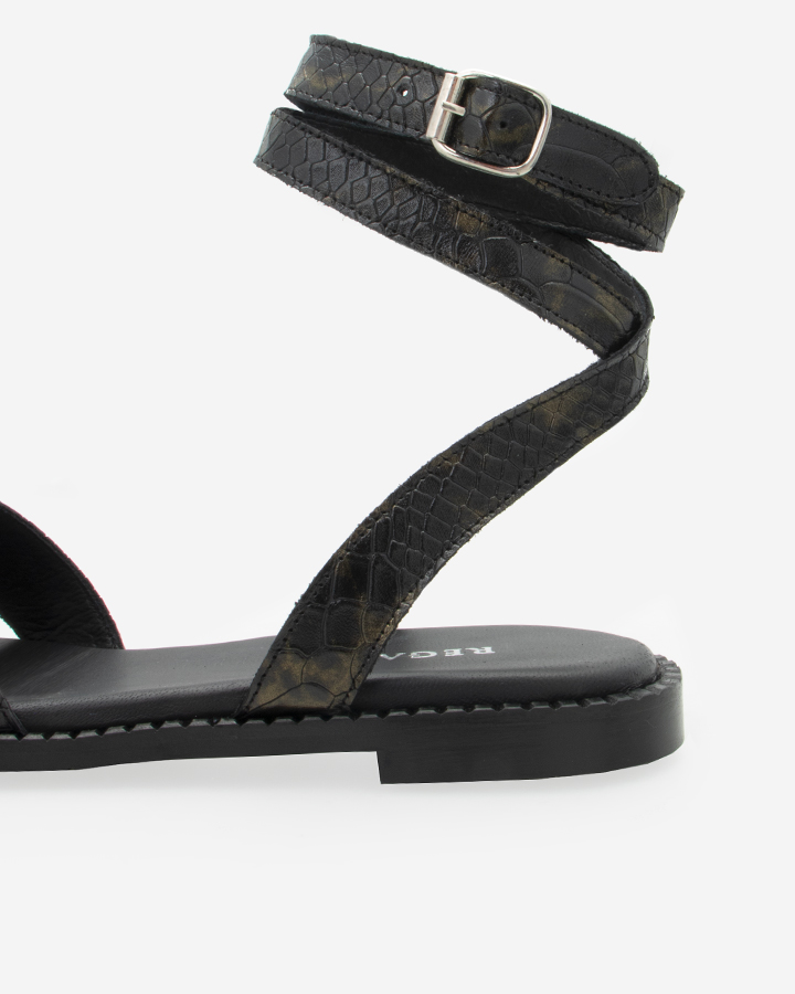 sandales plates noires femme