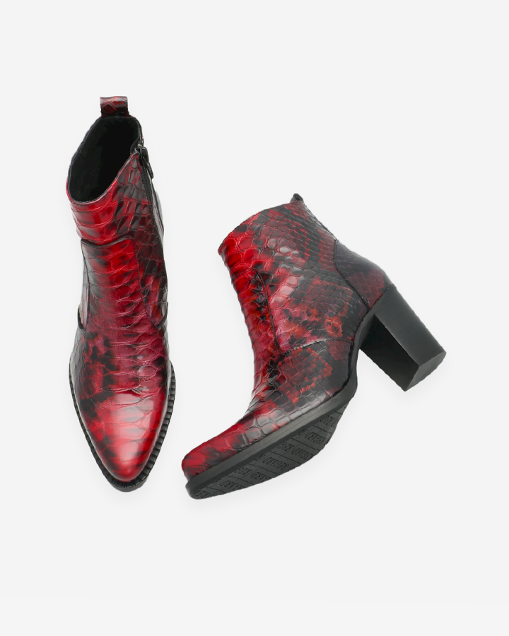 boots python femme rouge