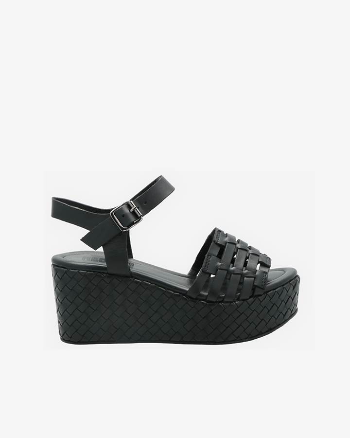 Sandale compensée noire Efan Femme